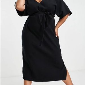 ASOS Curve Women’s Belted Sweater Dress Black